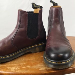 Maroon Doc Marten Chelsea boots
